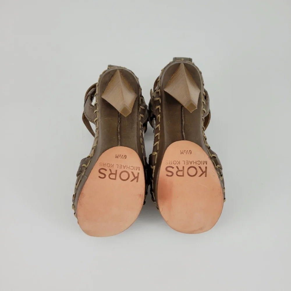 Michael Kors Brown Chunky Heeled Sandals